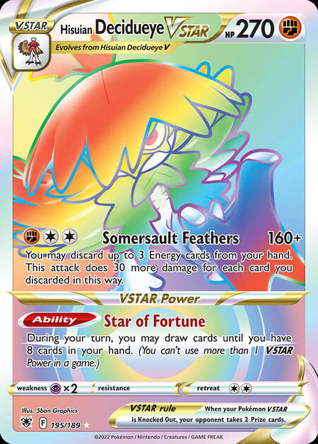 Hisuian Decidueye VSTAR ASR 195