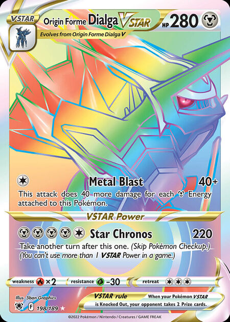 Origin Forme Dialga VSTAR ASR 198