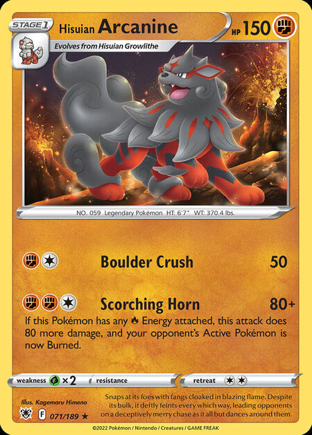 Hisuian Arcanine ASR 71