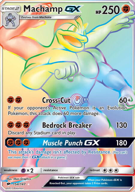 Machamp-GX Burning Shadows 154