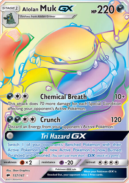 Alolan Muk-GX Burning Shadows 157