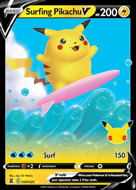 Surfing Pikachu V CEL 008