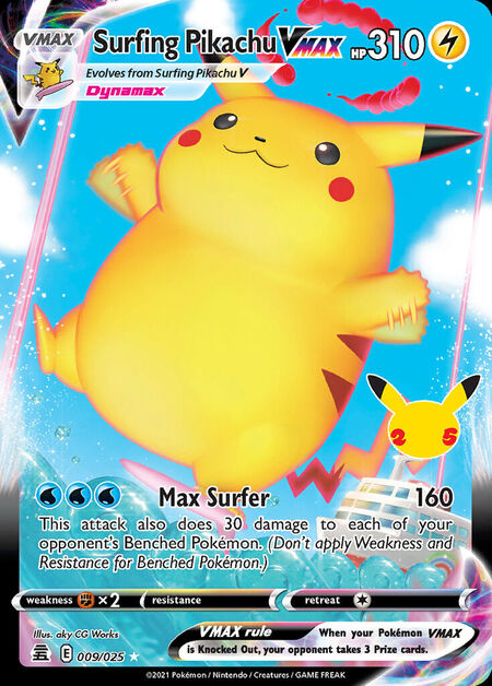 Surfing Pikachu VMAX CEL 009