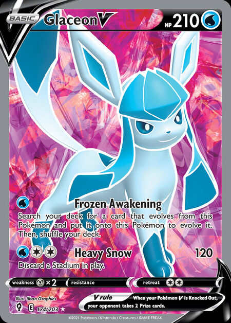 Glaceon V Evolving Skies 174