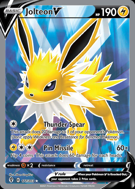 Jolteon V Evolving Skies 177