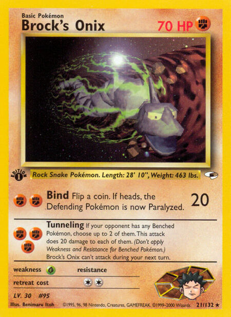 Brock's Onix (G1 21) - Gym Heroes 21 - Card - TCG ONE