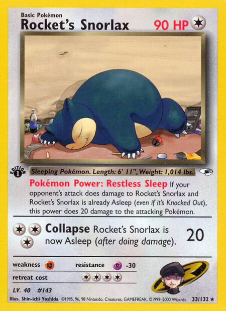 Rocket's Snorlax Gym Heroes 33
