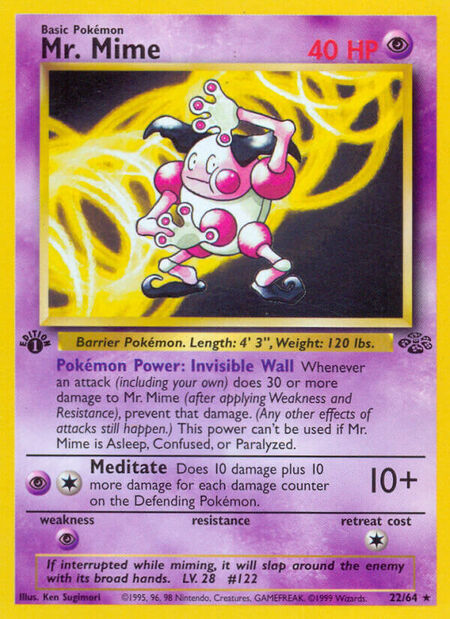 Mr Mime JU 22 Jungle 22 Card TCG ONE