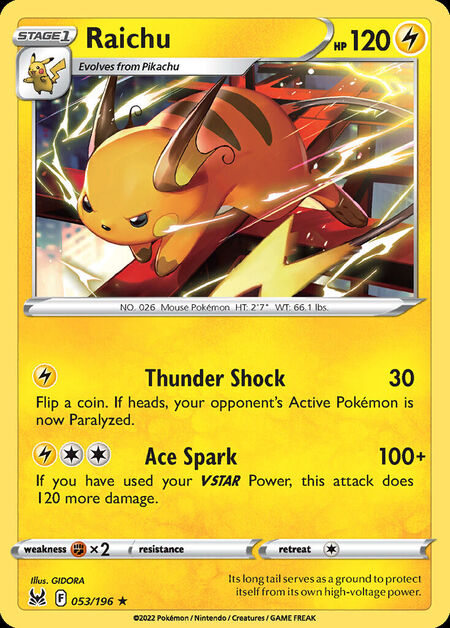 Raichu LOR 53