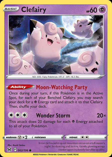 Clefairy LOR 62