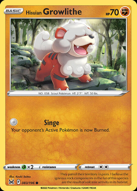 Hisuian Growlithe LOR 83