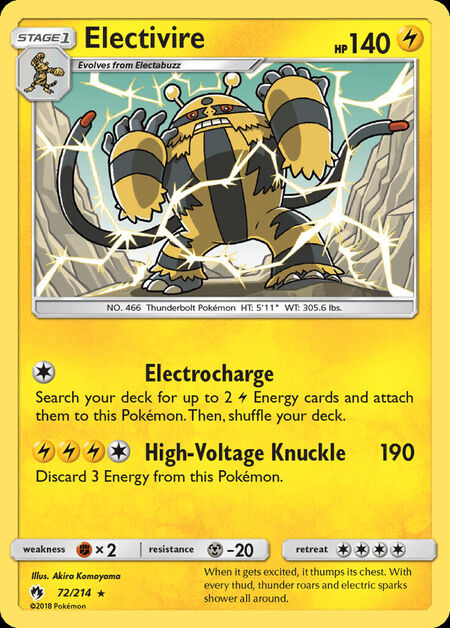 Electivire Lost Thunder 72