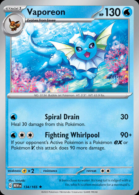 Vaporeon MEW 134