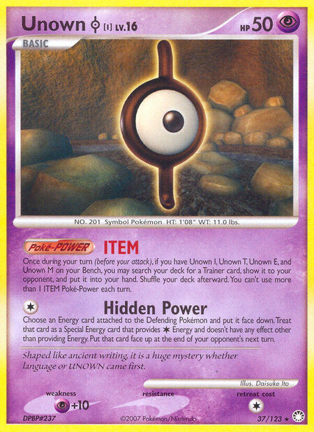Unown I Mysterious Treasures 37