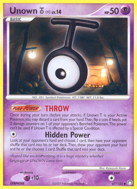 Unown T Mysterious Treasures 67