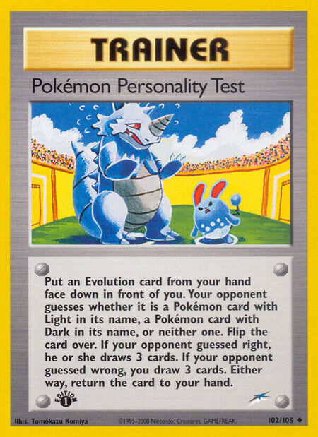 Pokémon Personality Test Neo Destiny 102