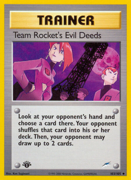 Team Rocket's Evil Deeds Neo Destiny 103