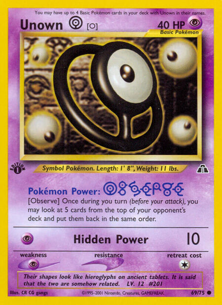 Unown O Neo Discovery 69