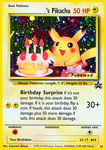 Birthday Pikachu Pokémod Wizards Black Star Promos 24