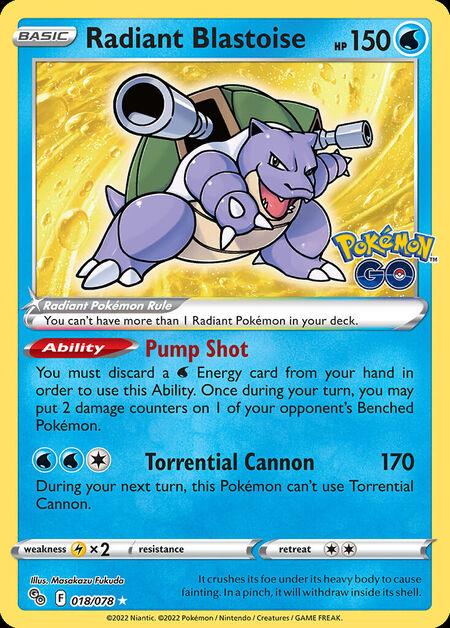 Radiant Blastoise PGO 18