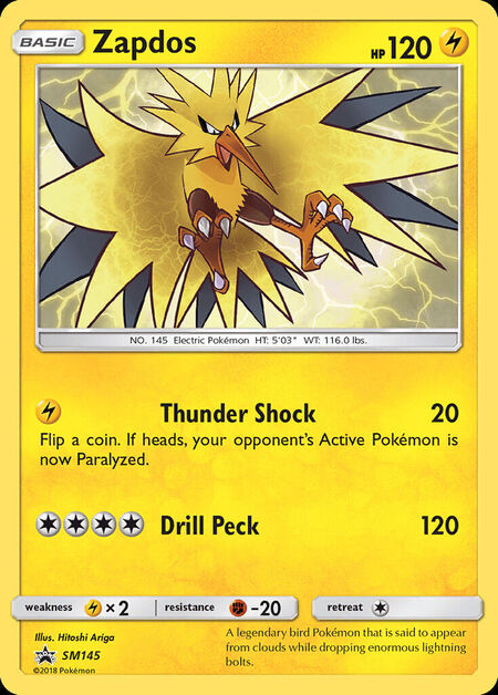 Zapdos Sun & Moon Promos SM145