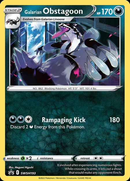 Galarian Obstagoon SWSHP SWSH193