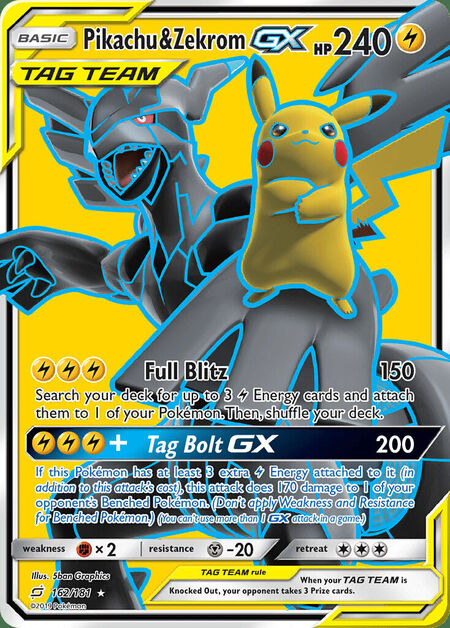 Pikachu & Zekrom-GX Team Up 162