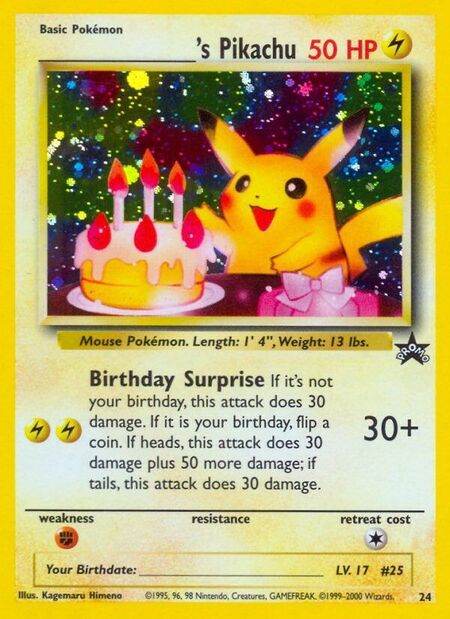 Birthday Pikachu Wizards Black Star Promos 24